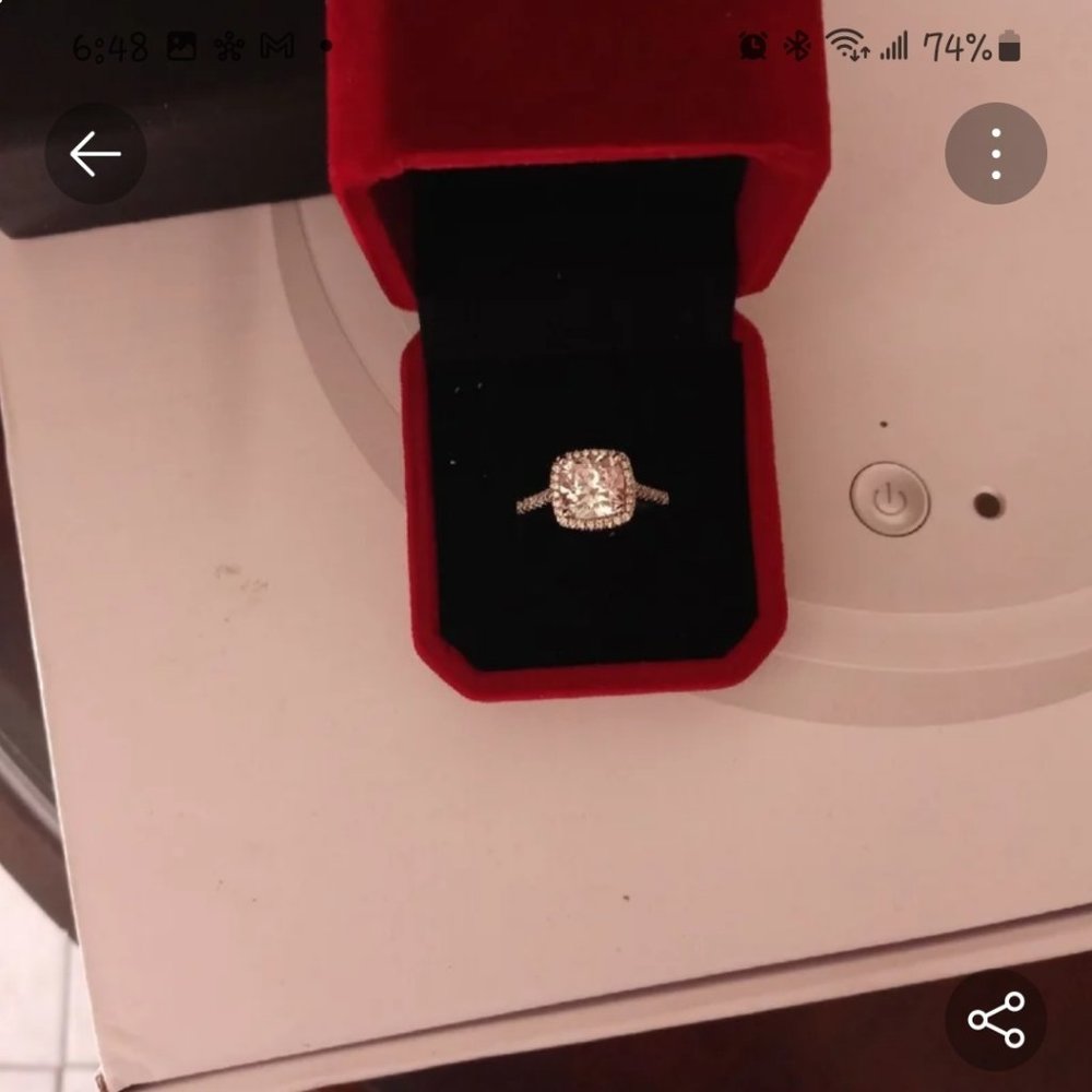 Sterling silver ring with lab created diamonds
